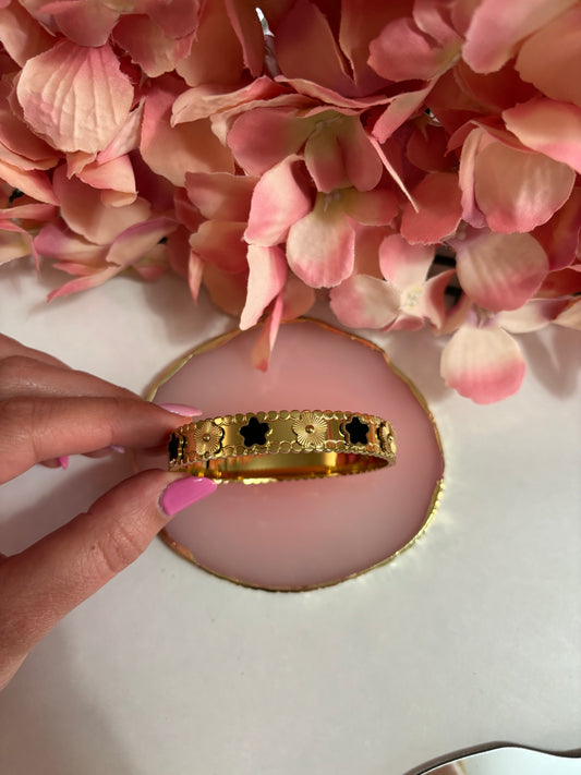 Bracciale fiori neri
